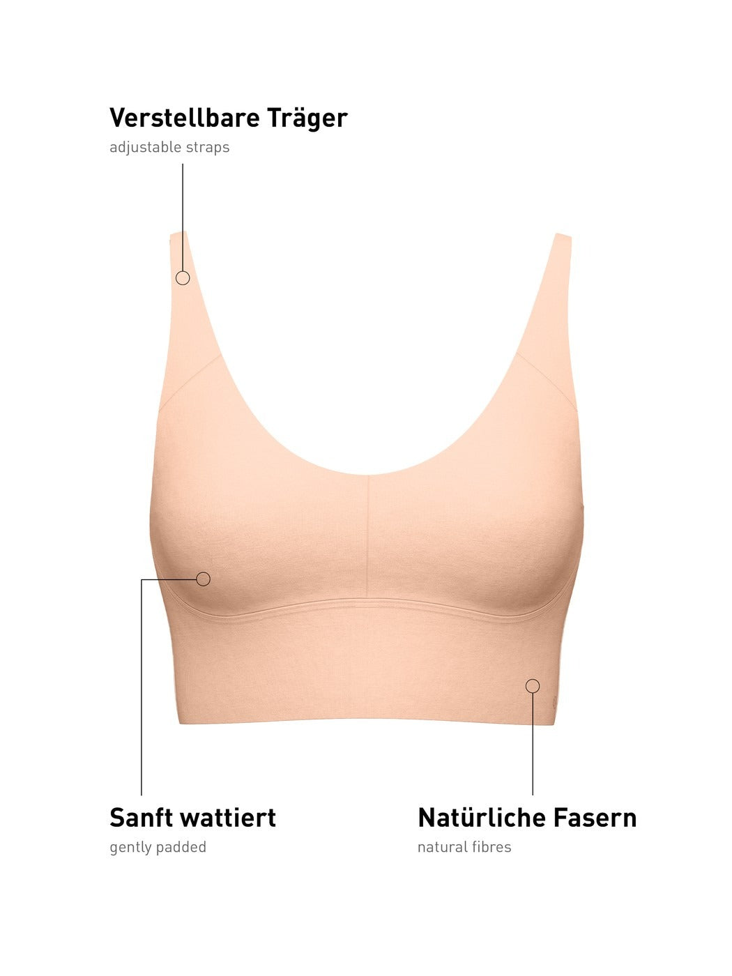 Calida Natural Skin Bustier with adjustable straps