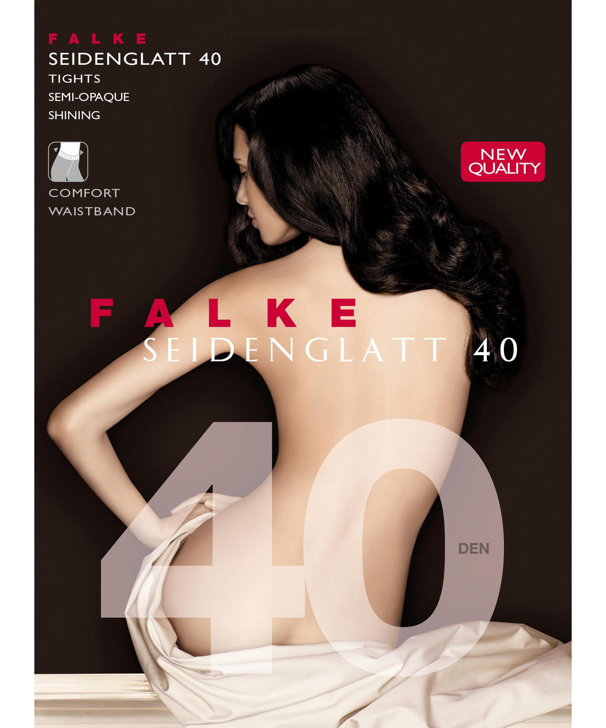 40414-4169 FALKE Seidenglatt 40 DEN Collants femme semi-opaques et légèrement brillants Couleur : poudre