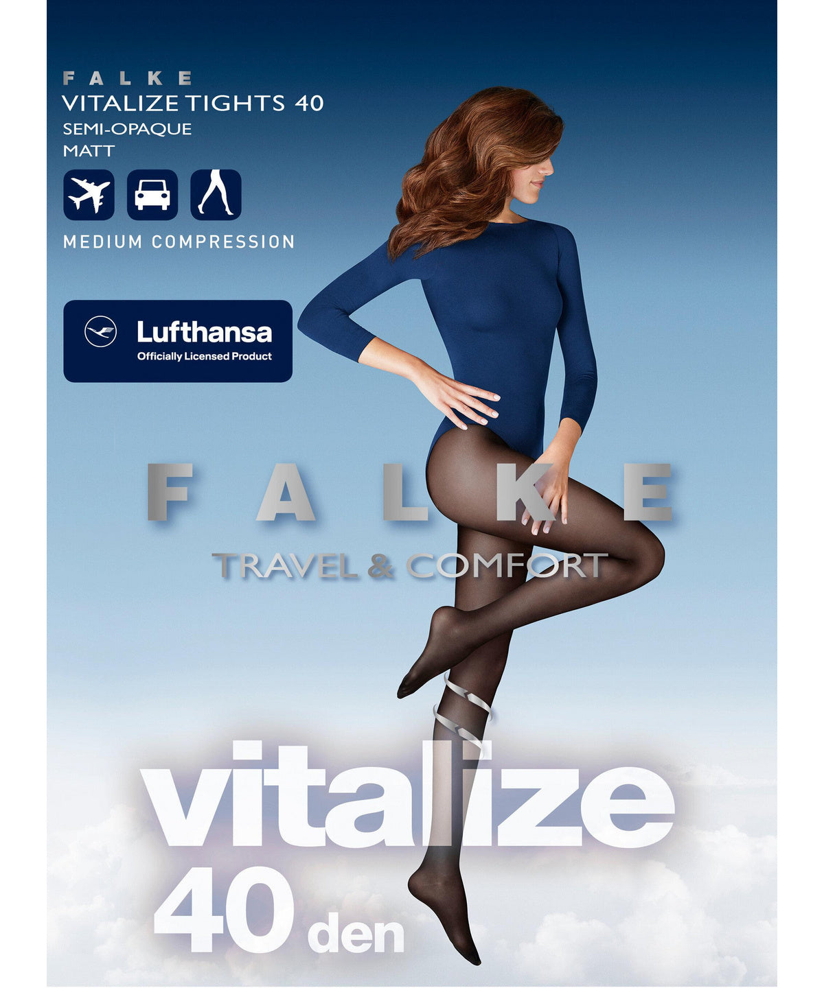 40546-6179 FALKE Vitalize 40 DEN Women Tights with light compression & shaping effect Colour: marine