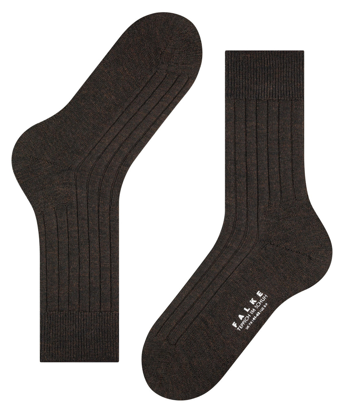 14402-5450 FALKE Teppich im Schuh Men Socks with plush soles Colour: dark brown
