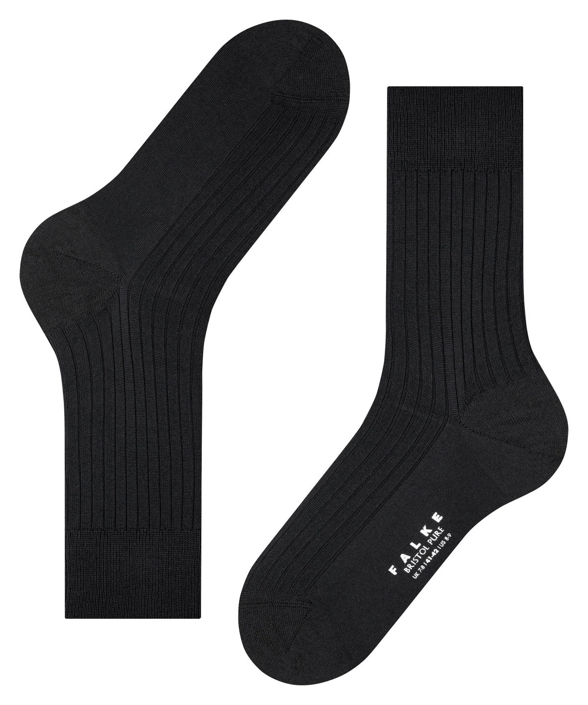 14415-3000 FALKE Bristol Pure Men Socks made of finest merino wool Colour: black