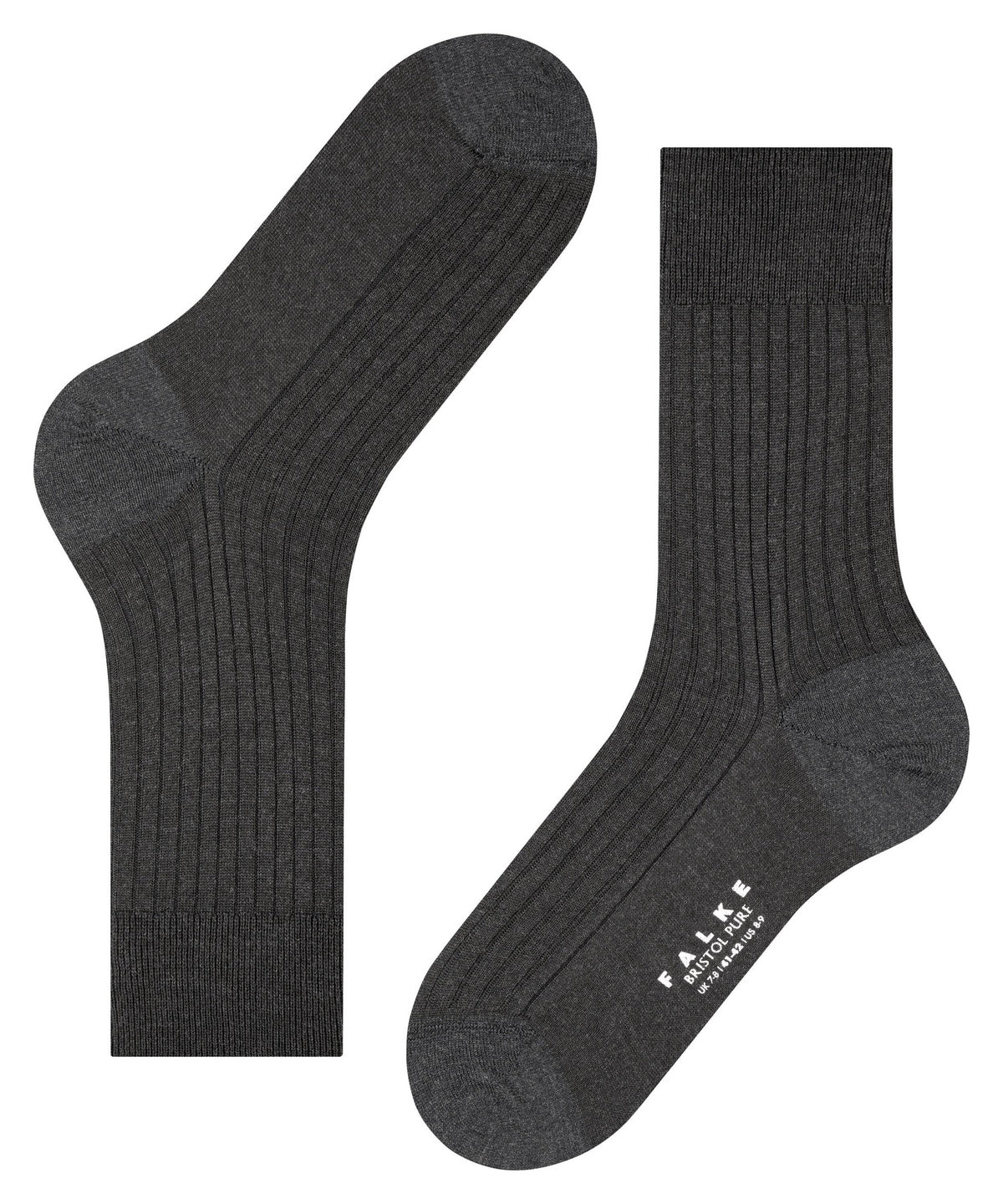 14415-3080 FALKE Bristol Pure Men Socks made of finest merino wool Colour: anthra.mel
