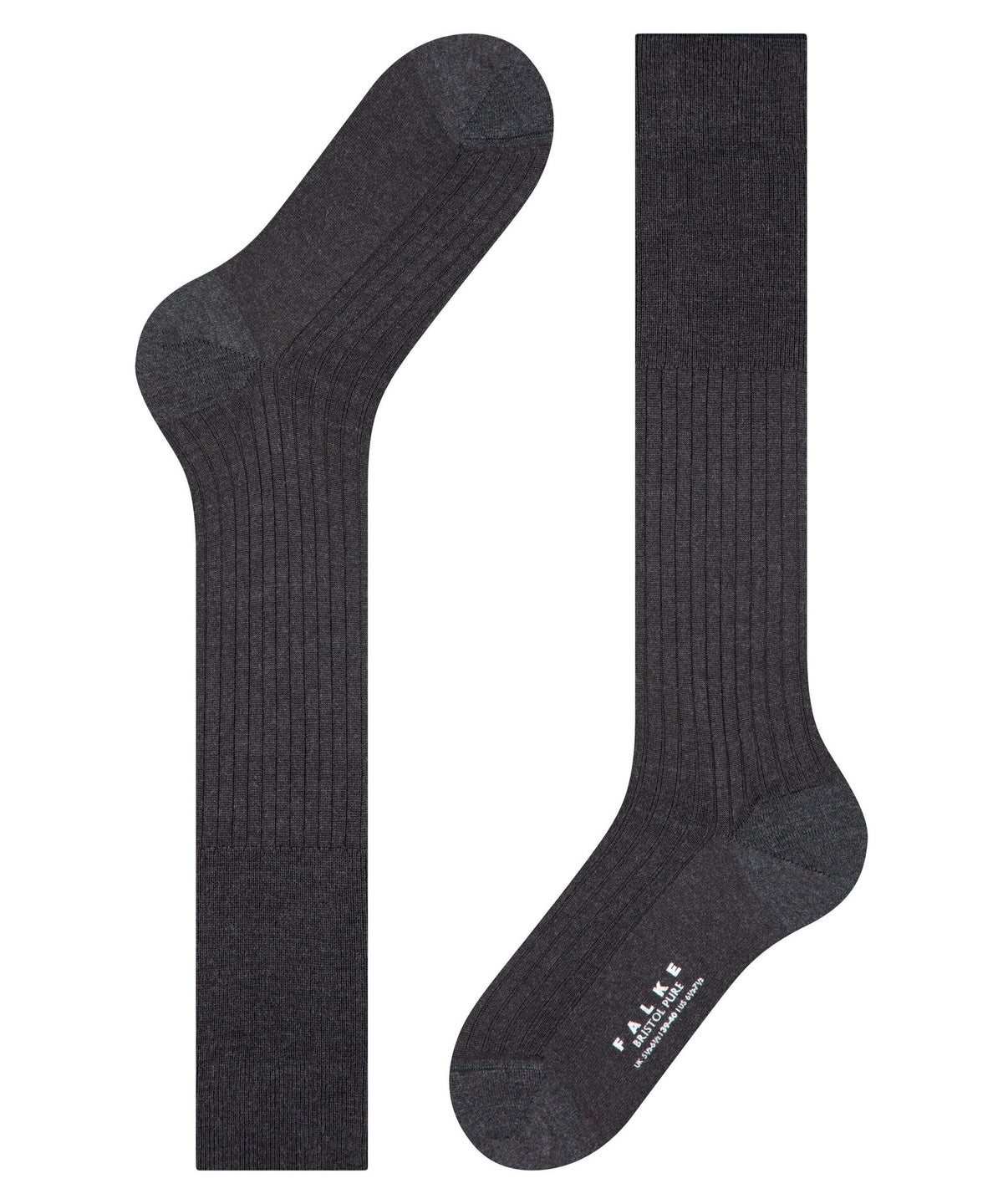 15415-3080 FALKE Bristol Pure Men Knee-high socks with virgin wool Colour: anthra.mel