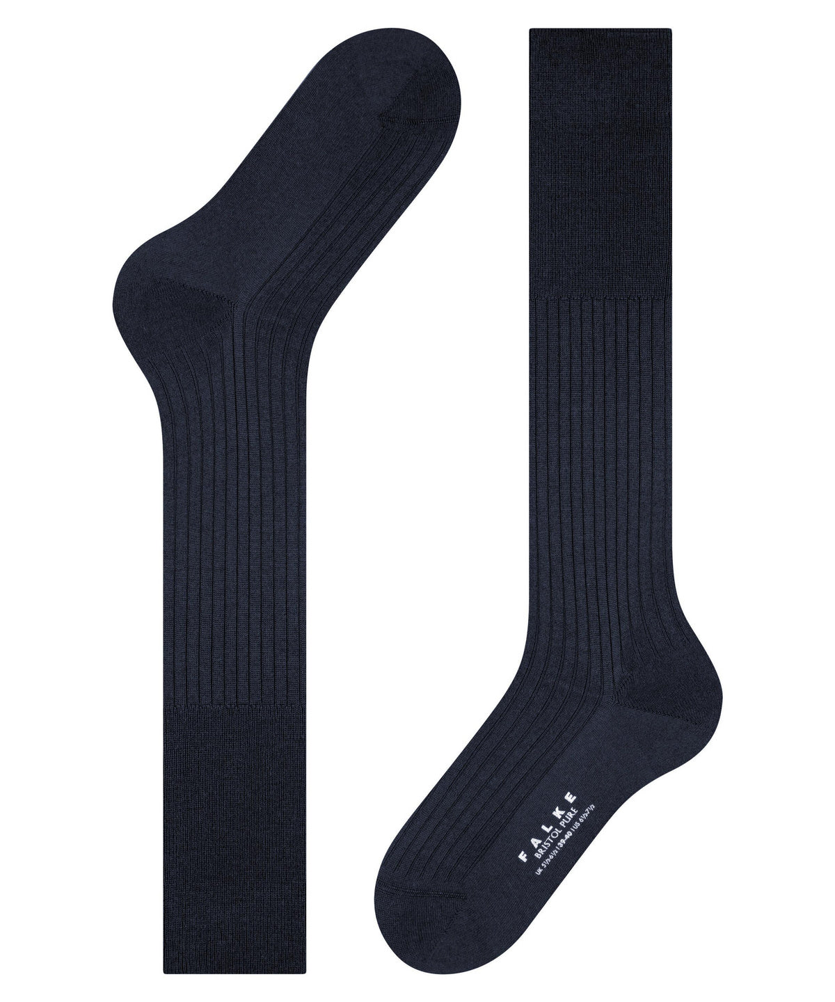 15415-6370 FALKE Bristol Pure Men Knee-high socks with virgin wool Colour: dark navy