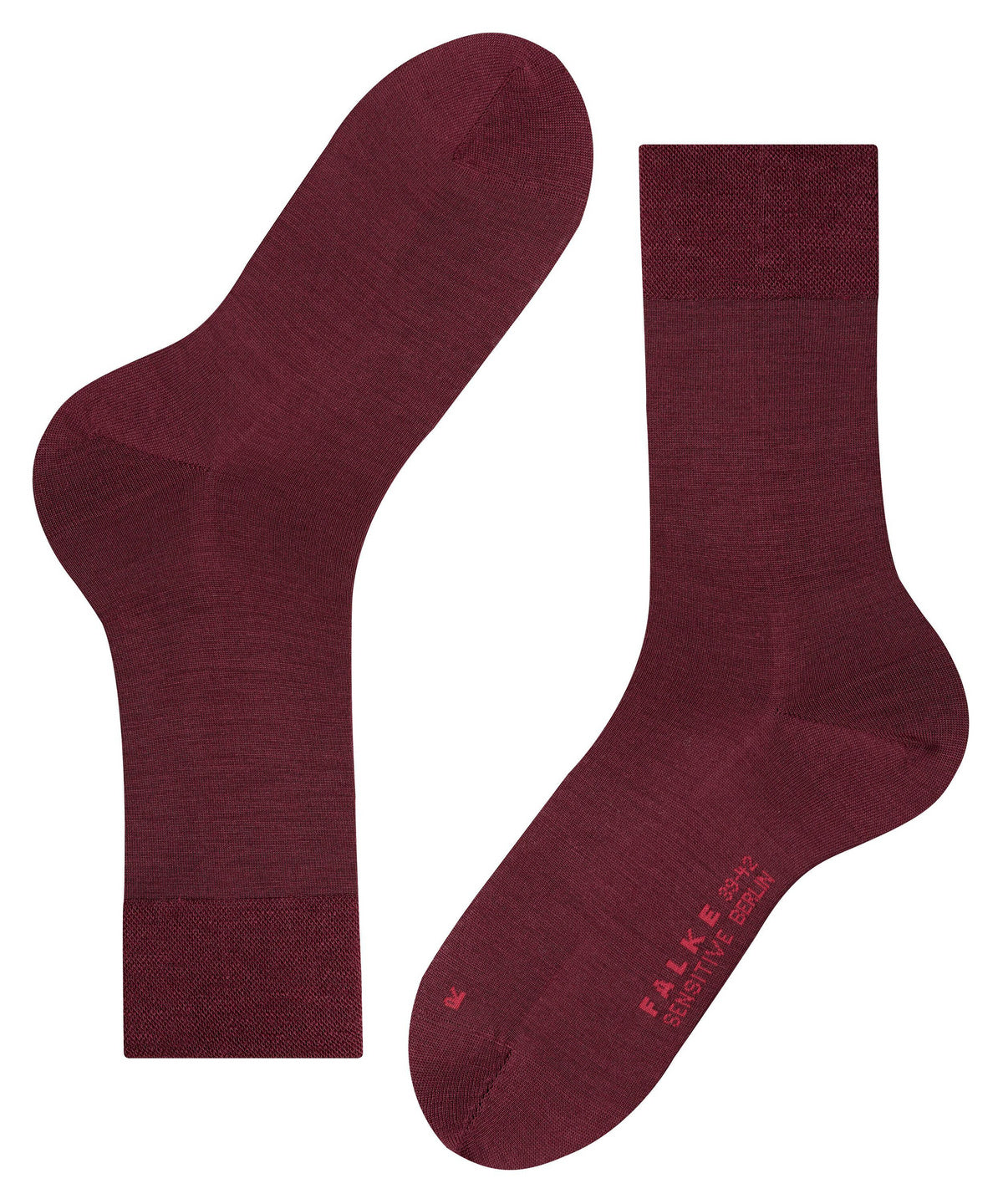 14448-8596 FALKE Sensitive Berlin Men Socks Suitable for diabetics Colour: barolo
