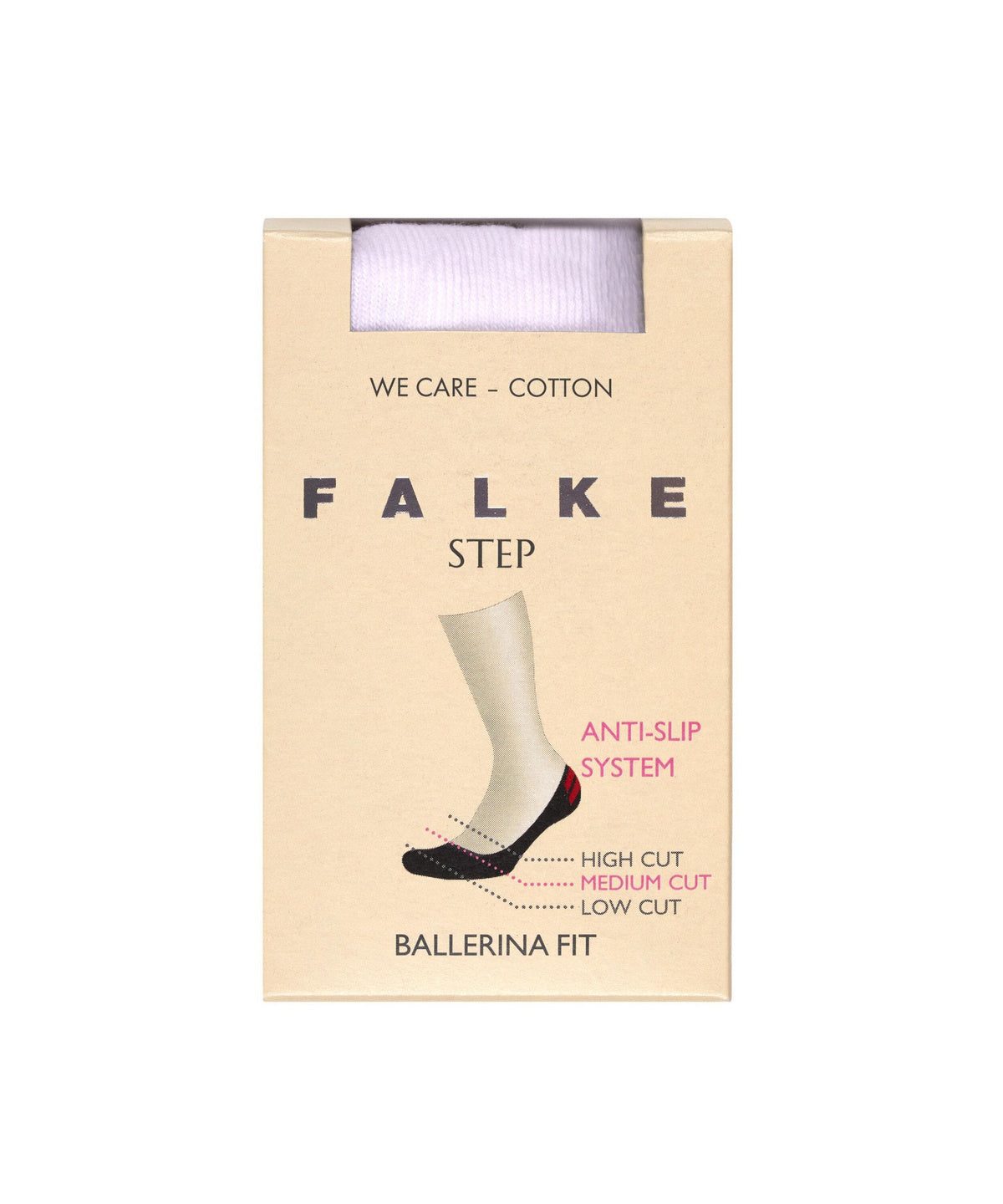 46491-2000 FALKE Step Medium Cut Box Women Invisibles with anti-slip system Colour: white