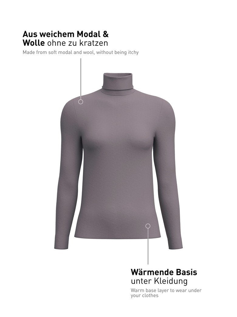 T-shirt Calida a maniche lunghe con collo alto Serie Second Skin