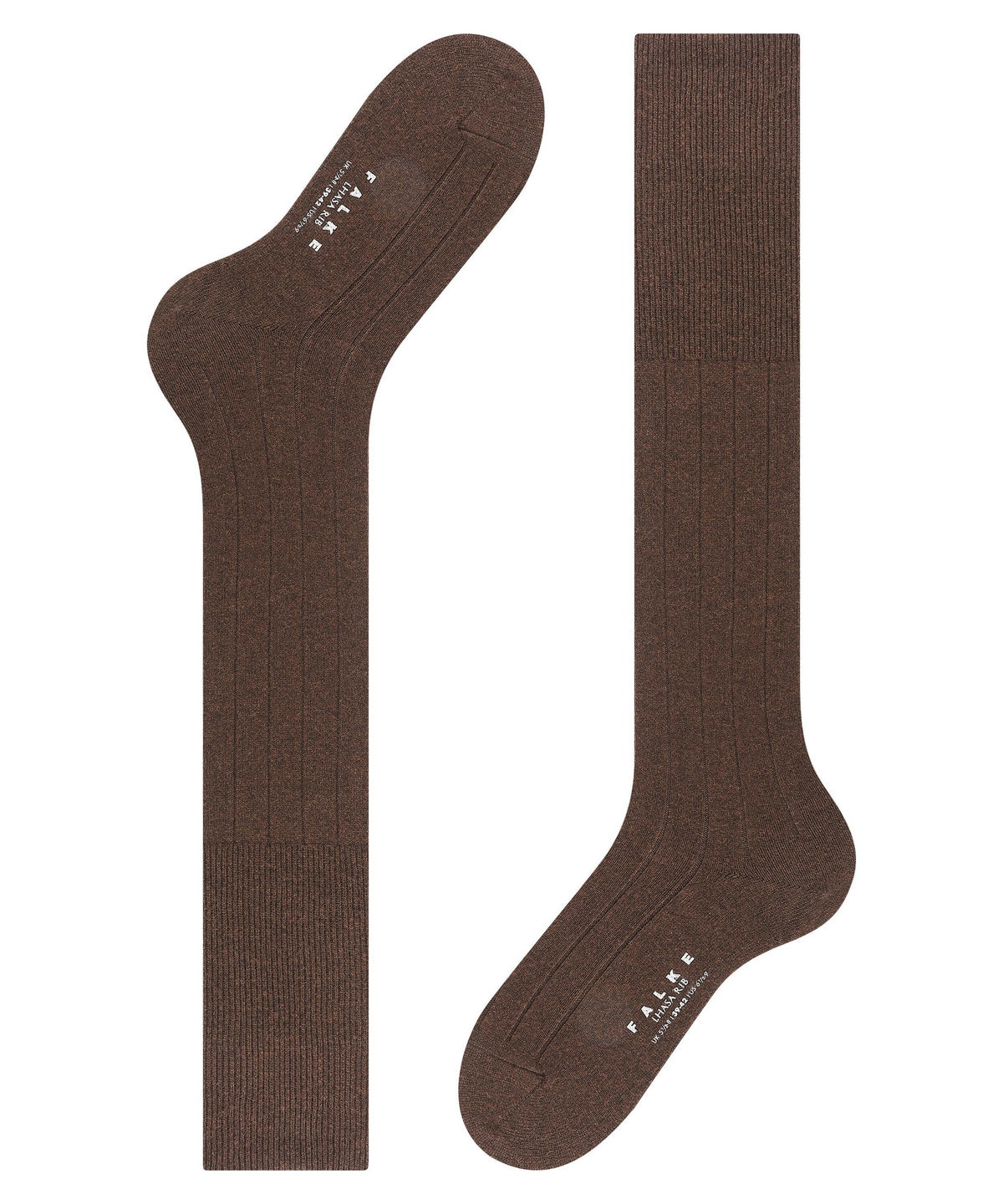 15405-5930 FALKE Lhasa Rib Men Knee-high socks made of merino wool and soft cashmere Colour: brown