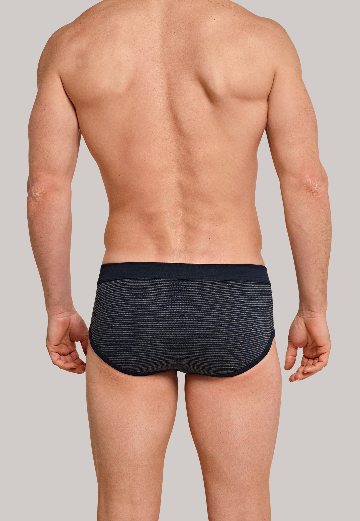 172690-803 Schiesser Sports briefs fine rib double pack dark blue striped - Original Classics