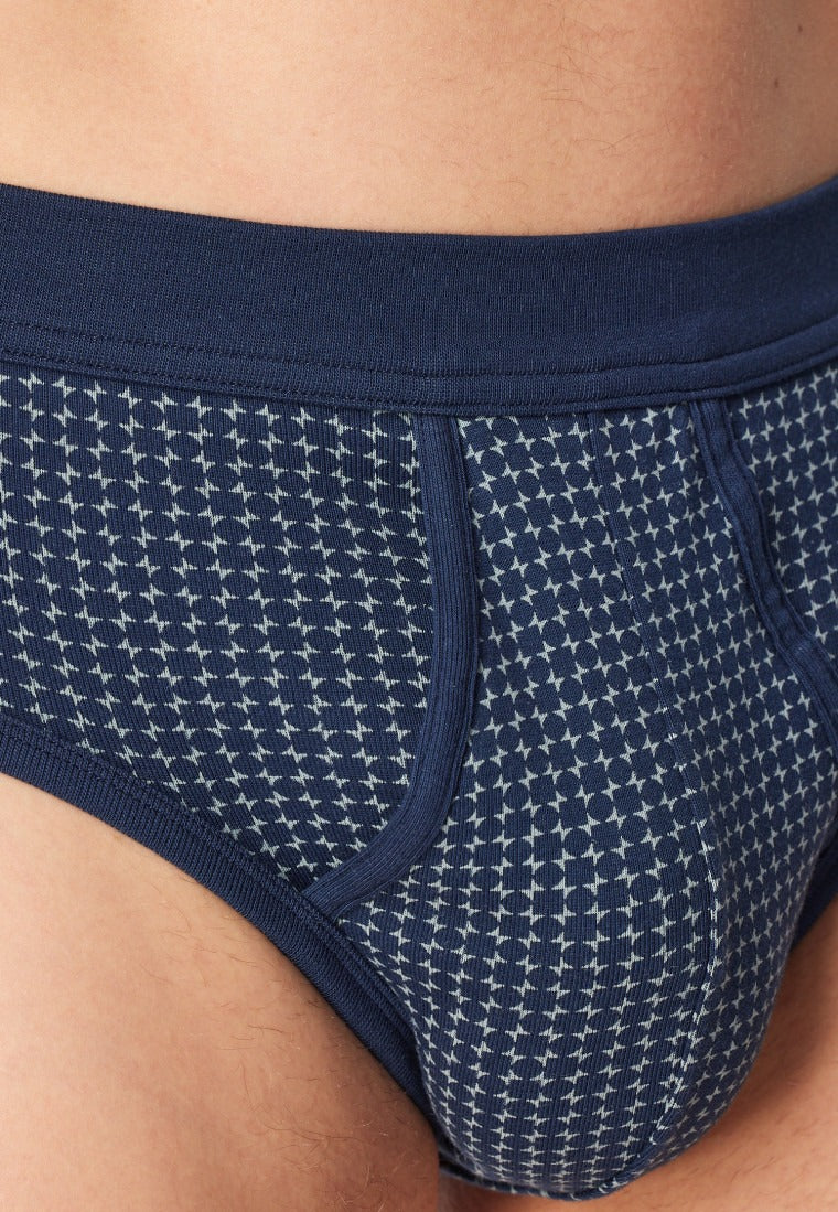 Schiesser Sports briefs 2-pack fine rib fly admiral patterned - Original Classics