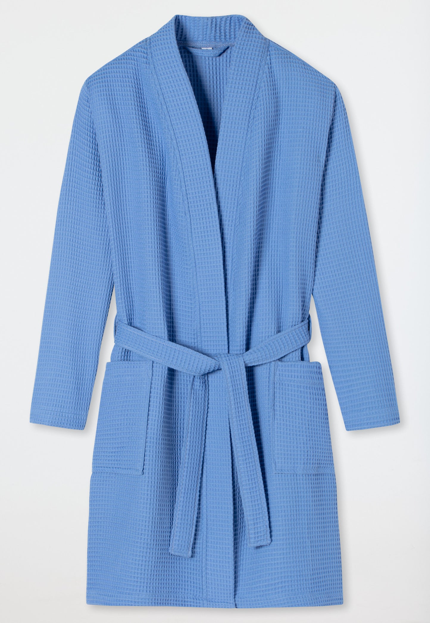 178411-800 Schiesser Bathrobe waffle piqué blue - Essentials