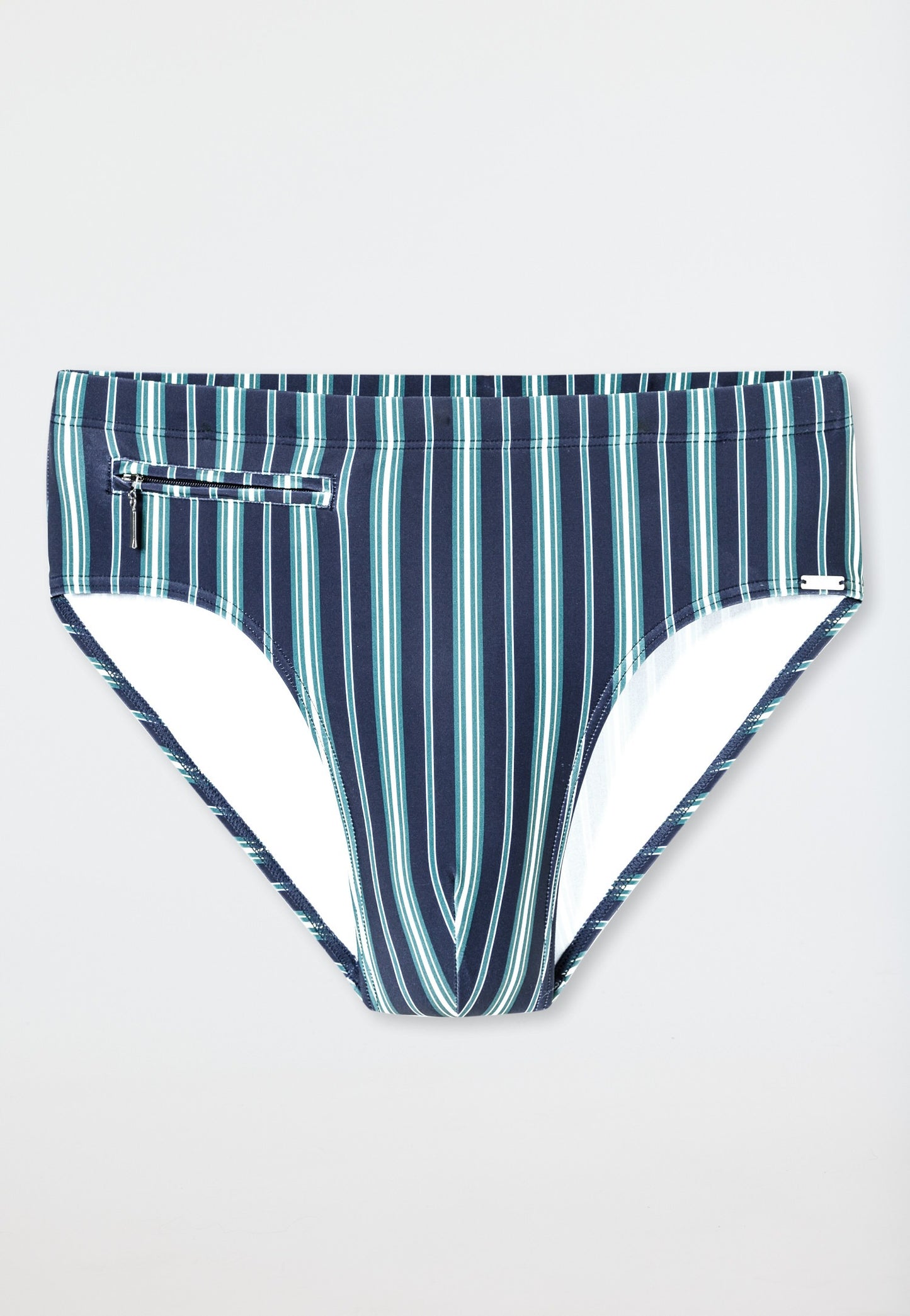 Schiesser Swimming trunks with zipped pocket stripes lime - Aqua