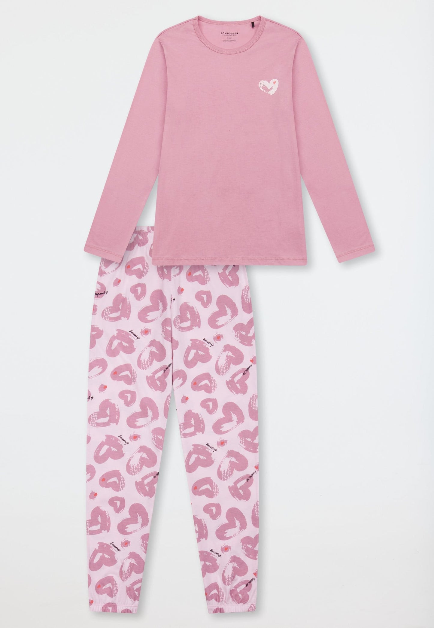 Schiesser Long pyjamas heart rosewood - Teens Nightwear
