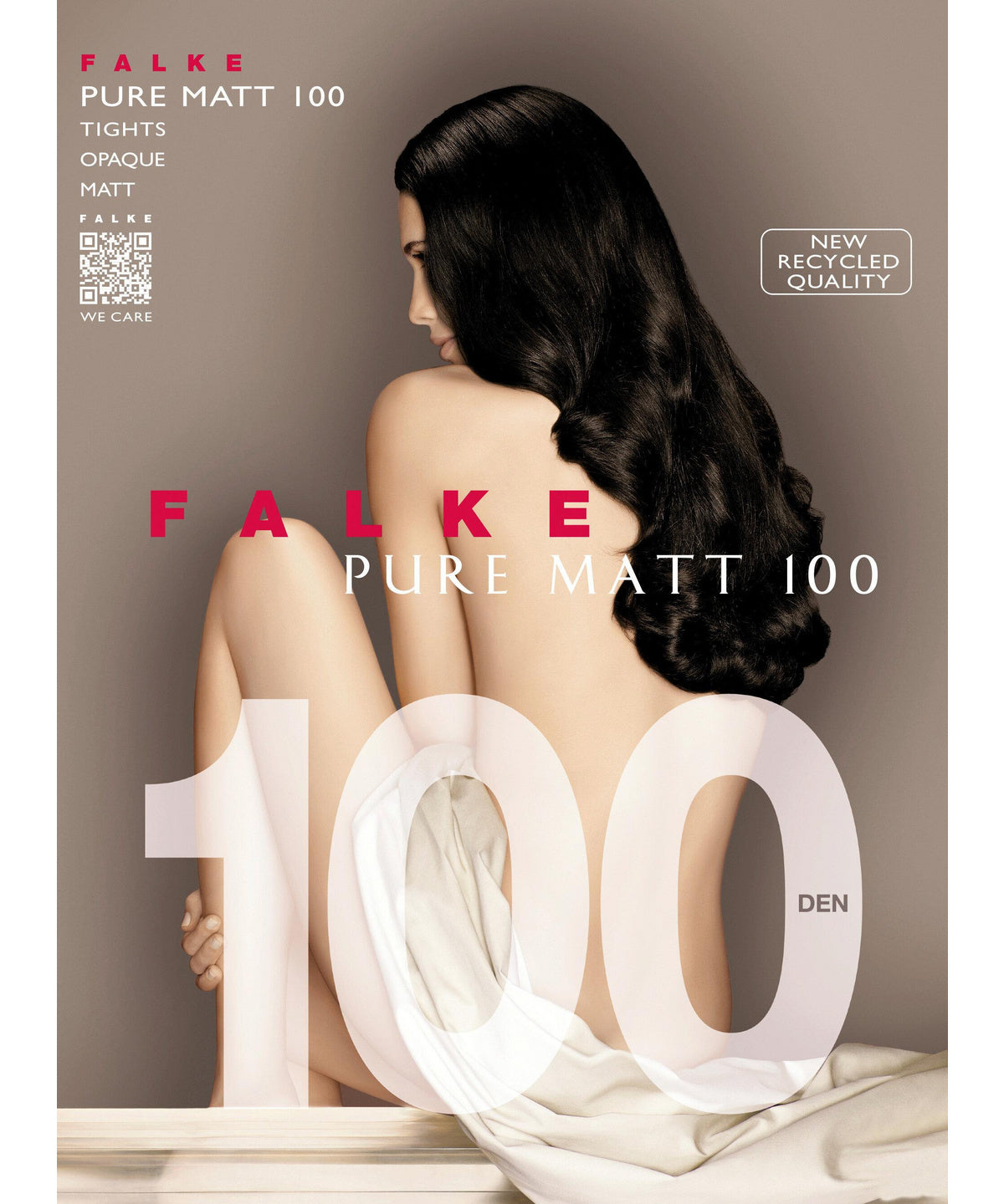 43110-3009 FALKE Pure Matt 100 DEN Women Tights with sustainable yarn Colour: black