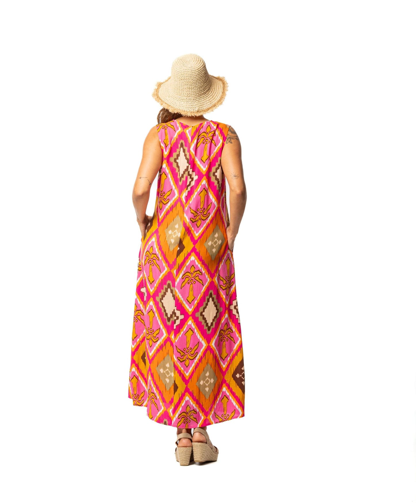 Senoretta Printed sleeveless long dress - Color
