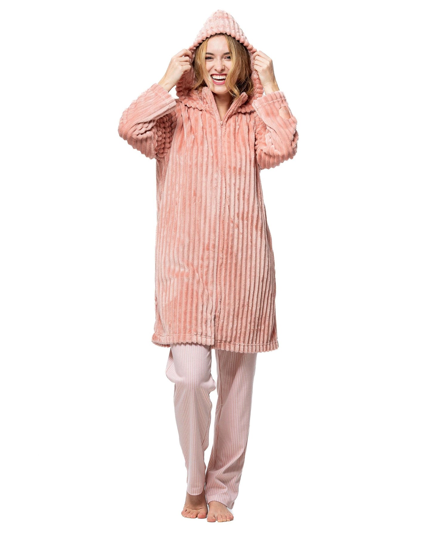 Senoretta Dressing gown with zipper and hood - Dreams