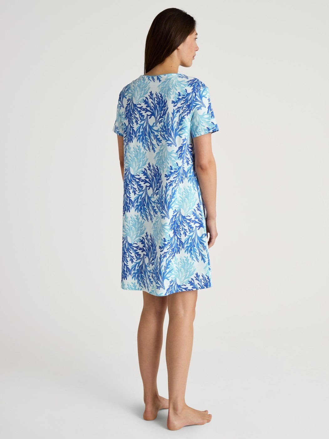 Calida Coastal Dreams Short-sleeved nightdress, length 95 cm