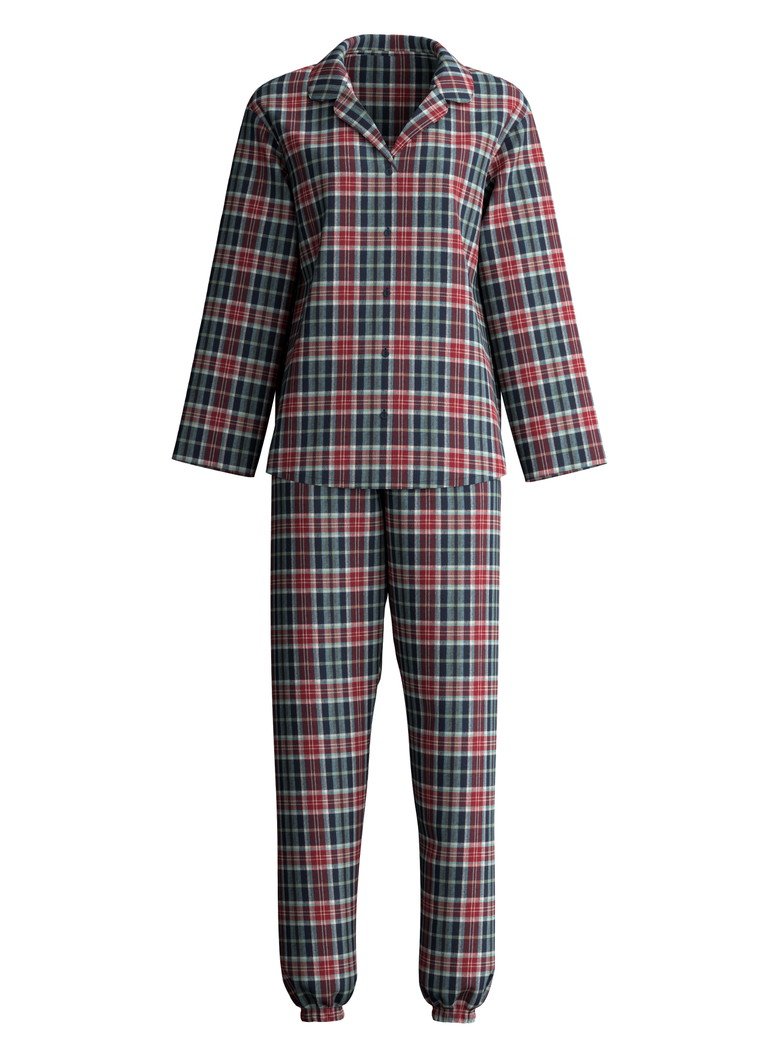 Calida Flanell-Pyjama mit Knopfleiste Serie Holiday Dreams