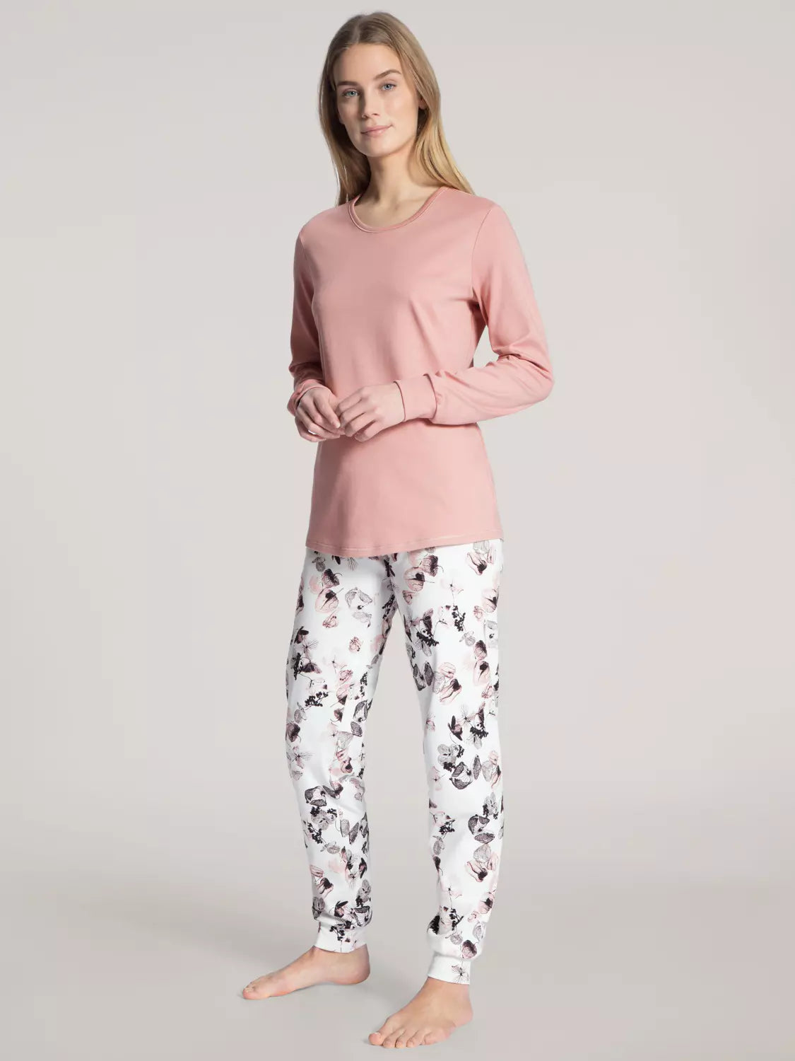 MIDNIGHT DREAMS Bündchen-Pyjama / Schlafanzug, warm