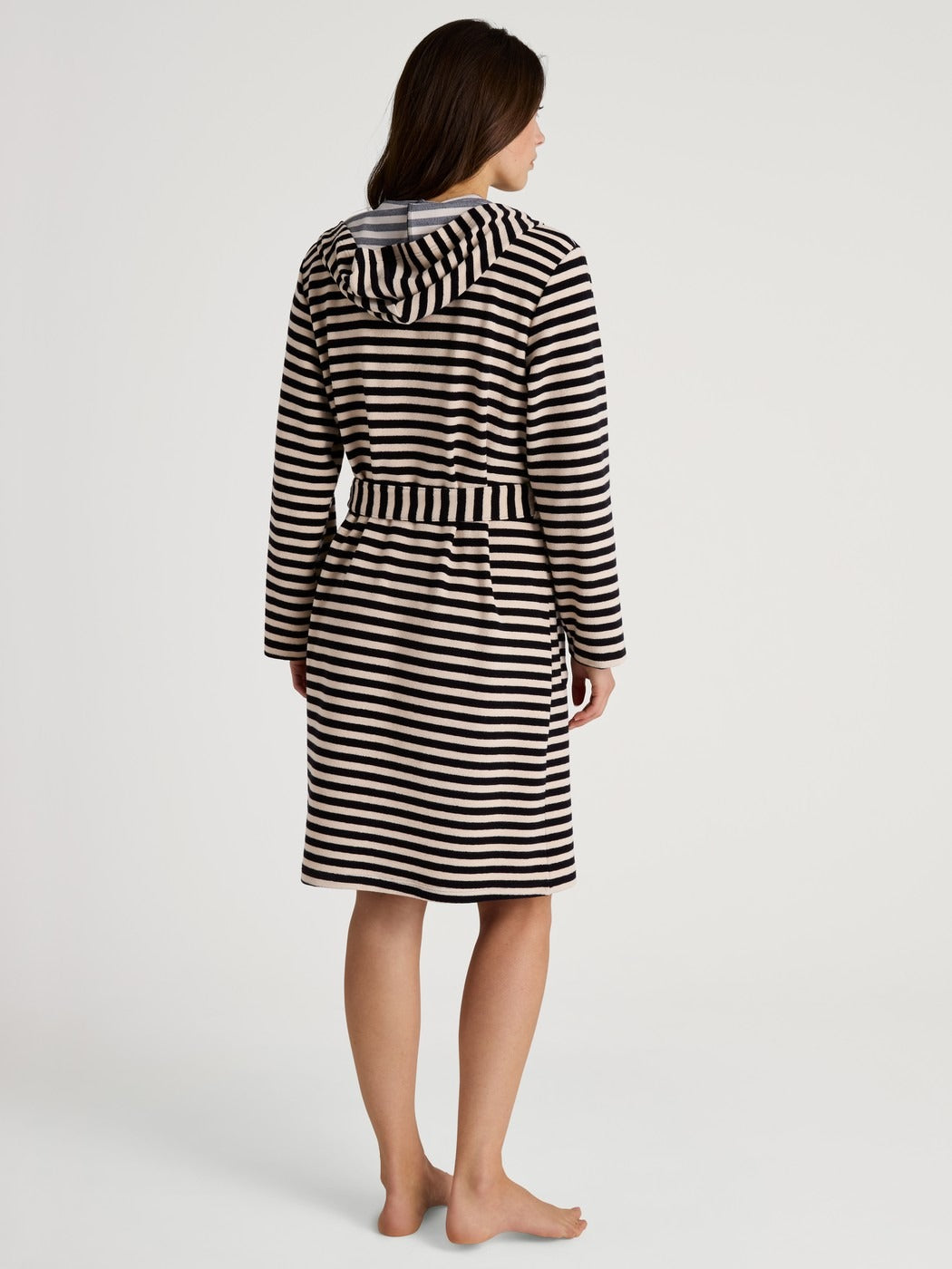 Calida Lounge Stripe Bathrobe, length 100 cm