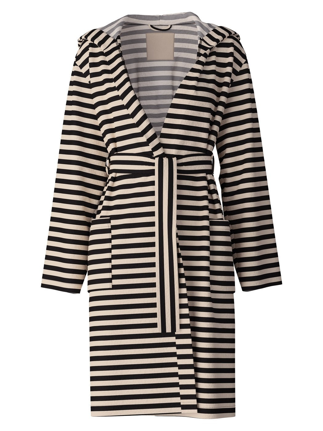 Calida Lounge Stripe Bathrobe, length 100 cm