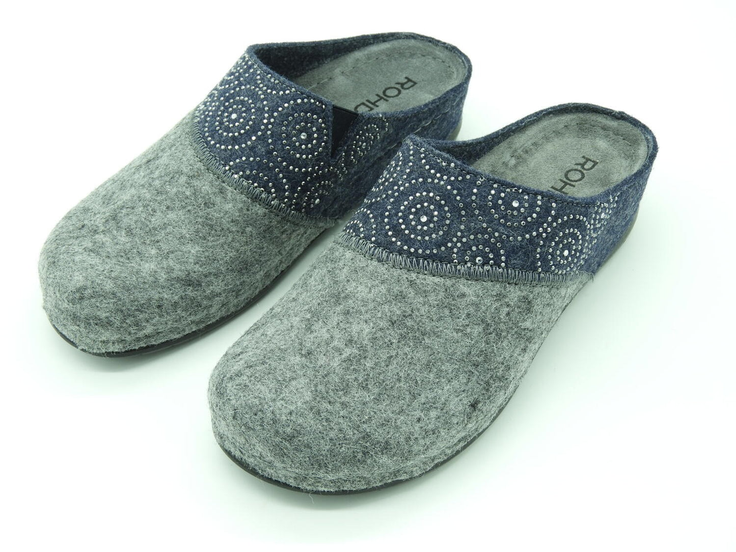 Rohde, pantoufles pour dames, couleur: gris