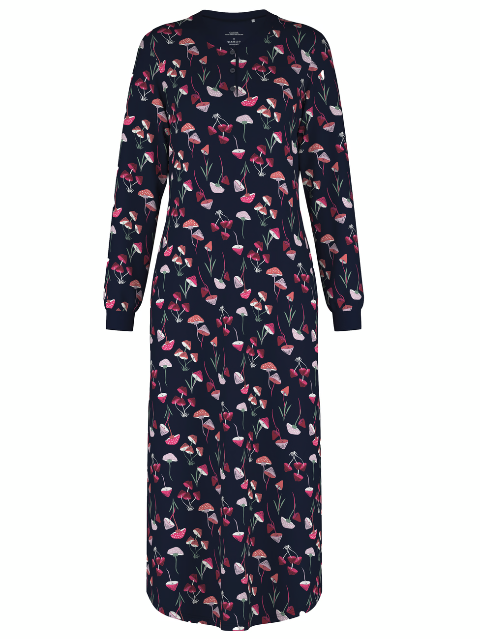 CALIDA MIDNIGHT MUSHROOMS Langarm-Nachthemd, Länge 130 cm