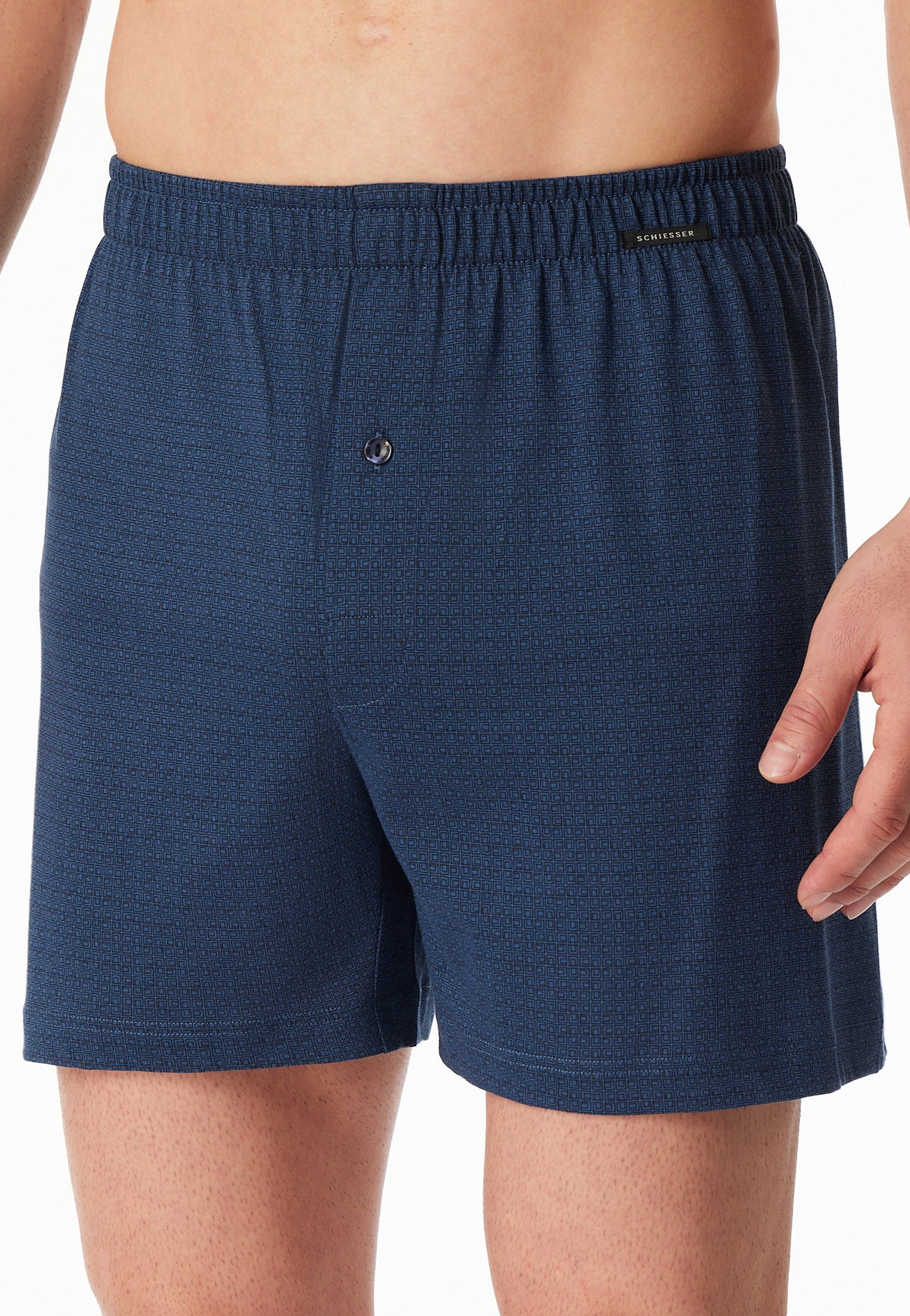 182427-910 Schiesser Boxer shorts 2-pack jersey plain patterned - Boxer shorts multipack