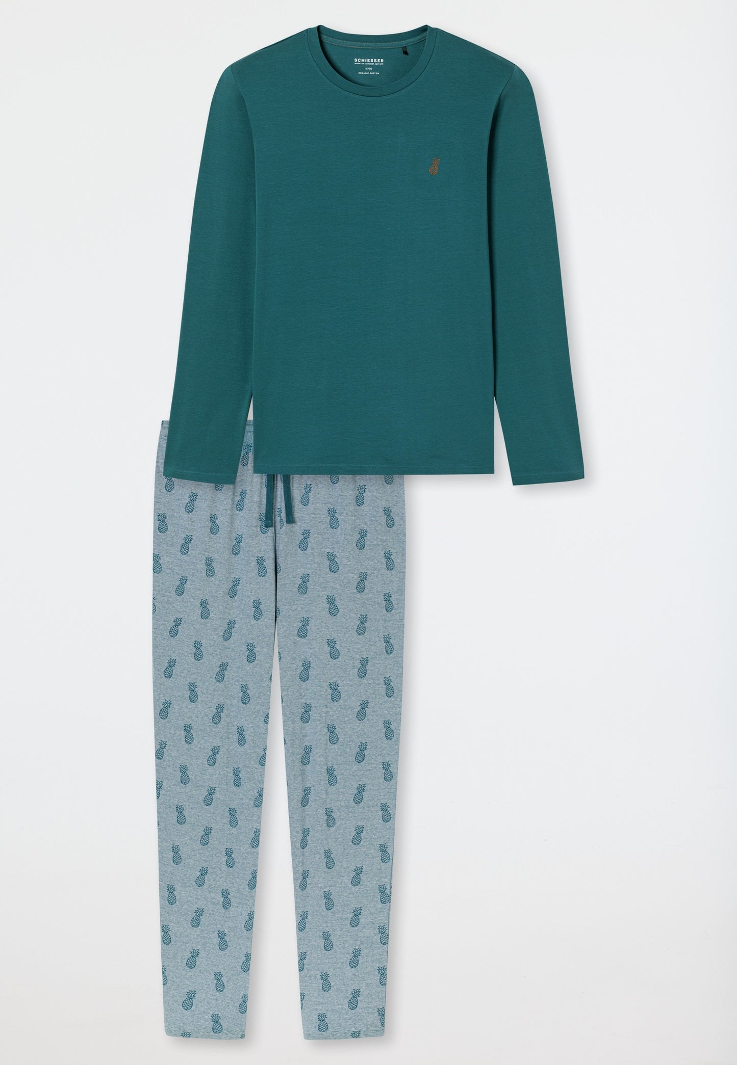 Schiesser Long pyjamas pineapple green - 95/5