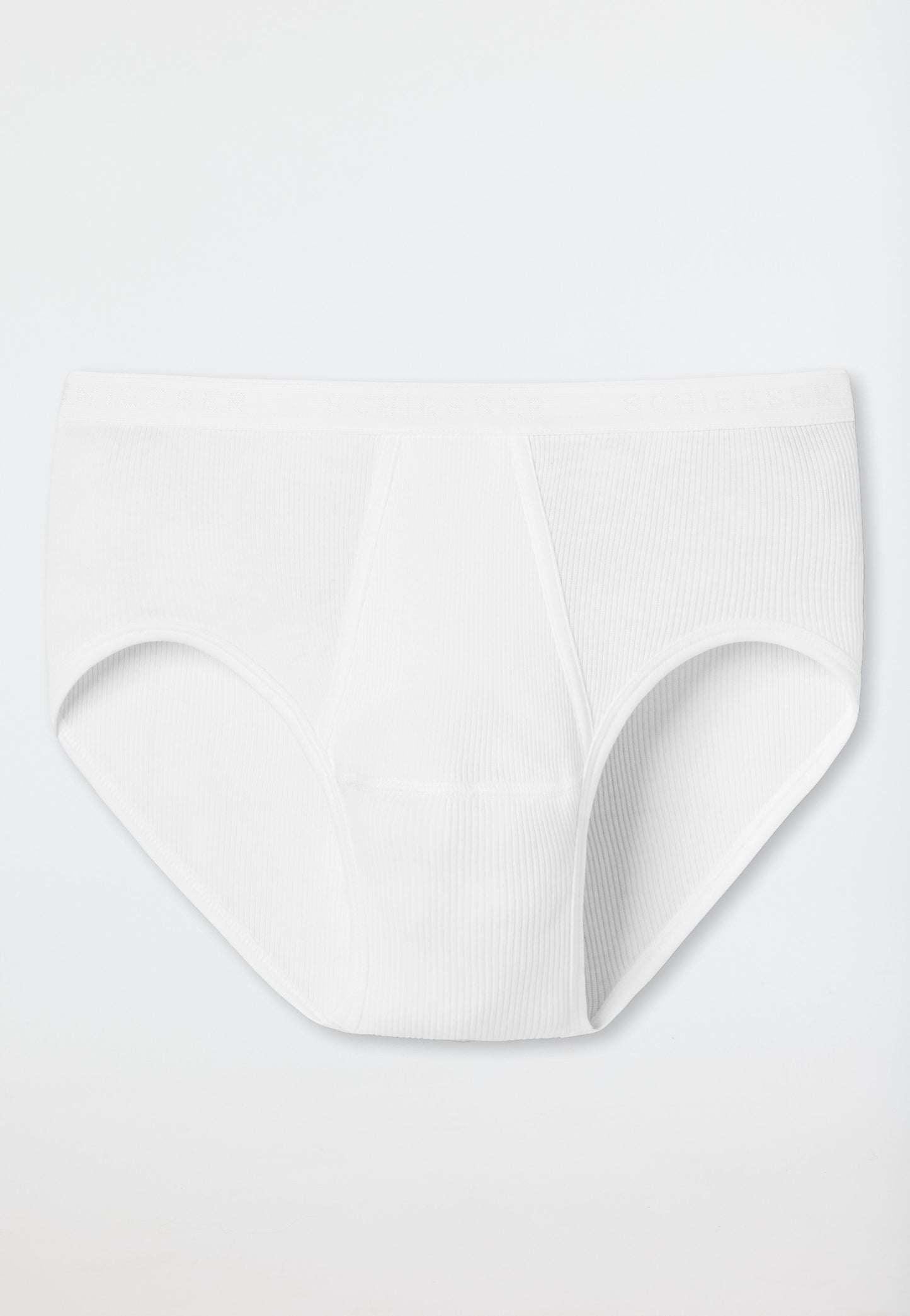 5044-100 Schiesser White sports briefs with double-rip mesh - Original Classics
