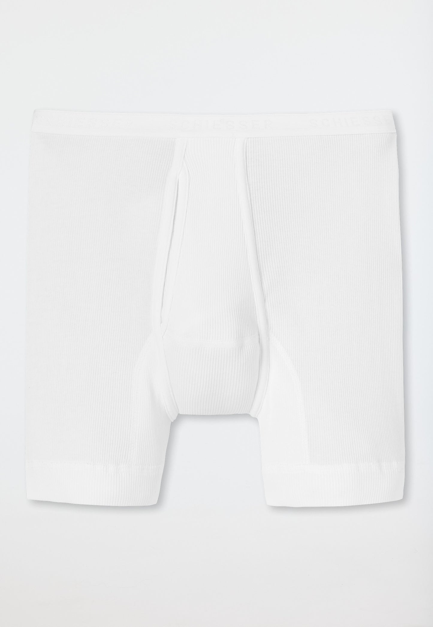 5048-100 Schiesser Pair of underpants, short with fly, double rib, white - Original Classics