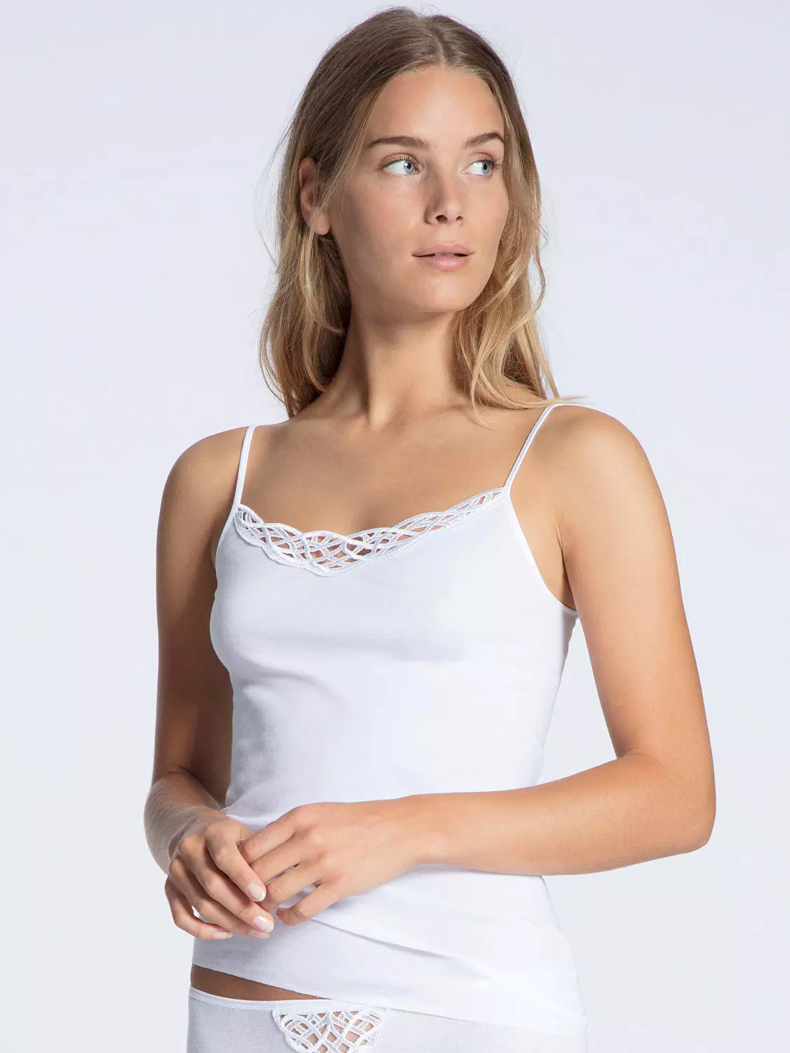 COTTON FINERIB Spaghetti-Top