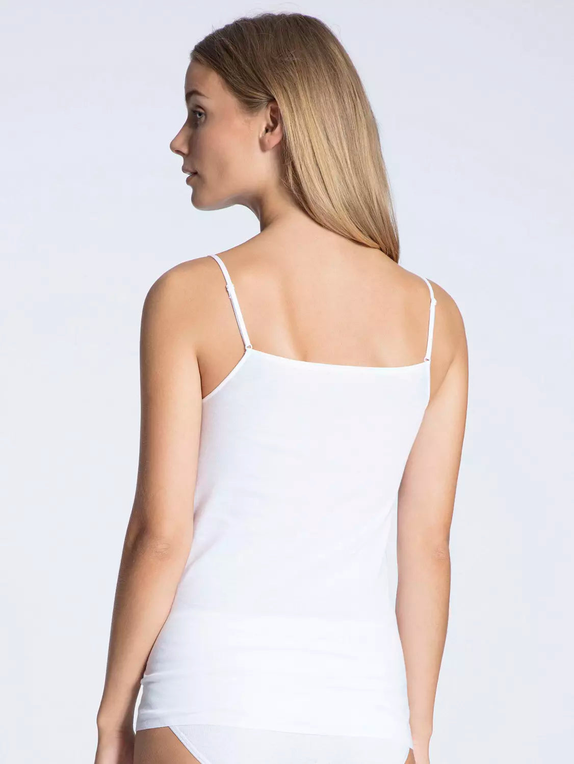 COTTON FINERIB Spaghetti-Top
