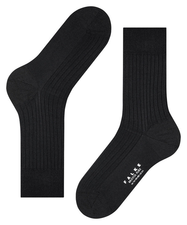Bristol Pure Hommes Chaussettes en laine mérinos qualité supérieure Couleur : black