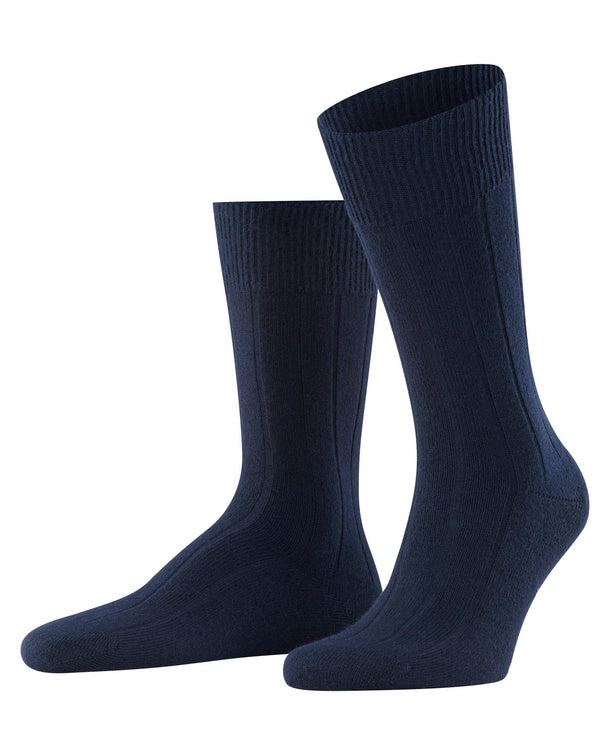 Lhasa Rib Hommes Chaussettes avec pourcentage de cachemire Couleur : dark navy