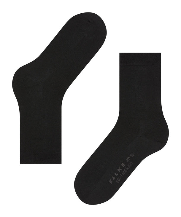 Softmerino Femmes Chaussettes avec laine mérinos Couleur : black