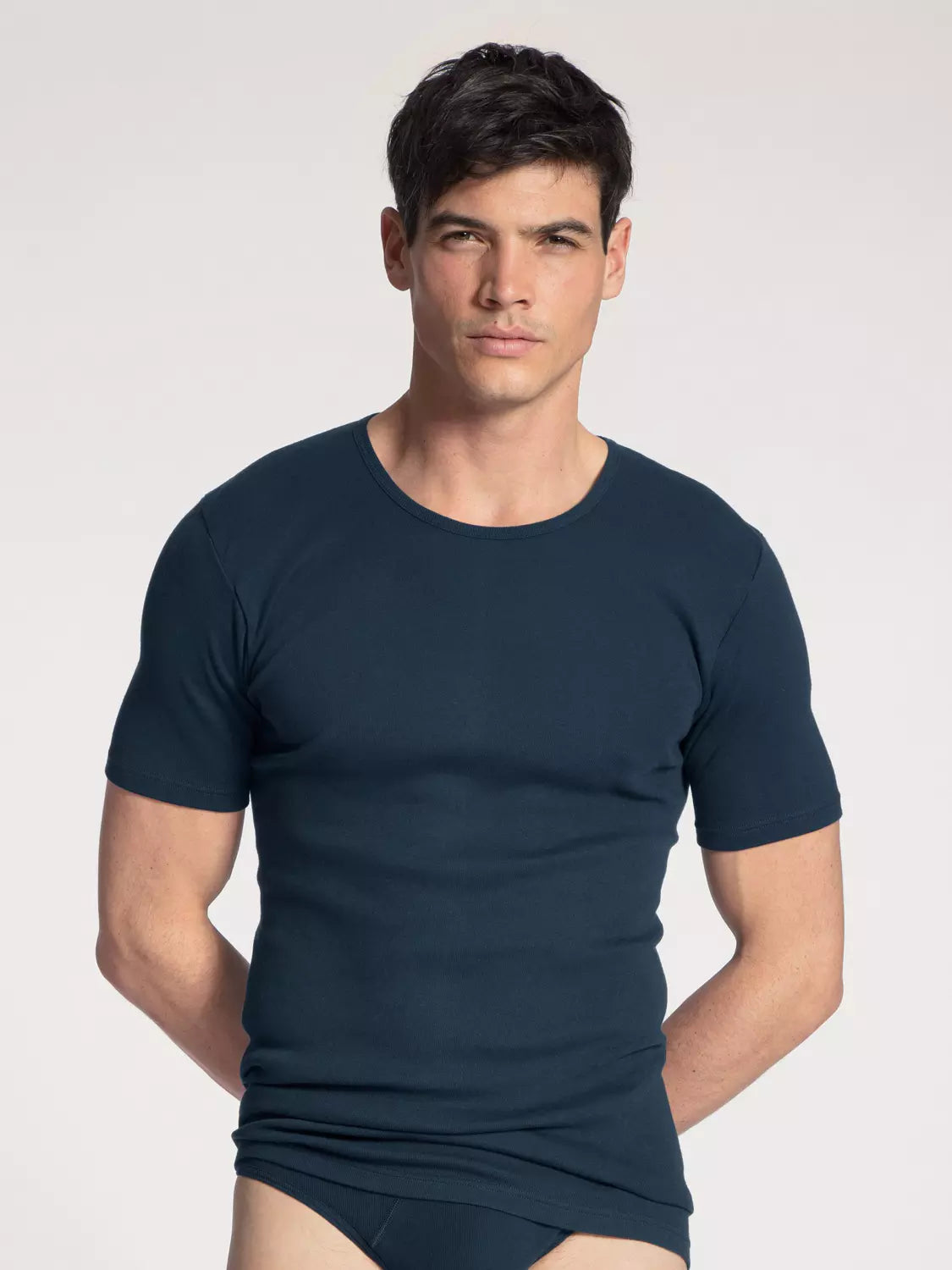 T-Shirt, CLASSIC COTTON 1:1 CALIDA art. 14310 bleu-foncé.