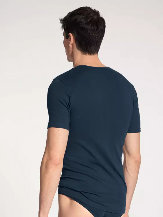 T-Shirt, CLASSIC COTTON 1:1 CALIDA art. 14310 bleu-foncé.
