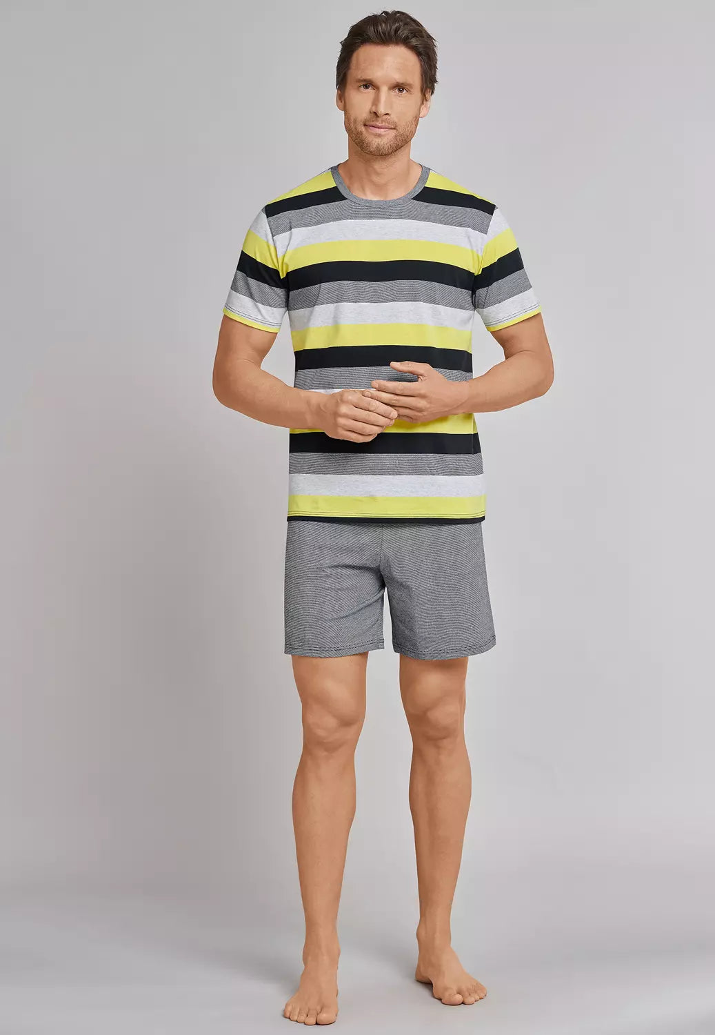 Pajamas short jersey block rings multicolored
