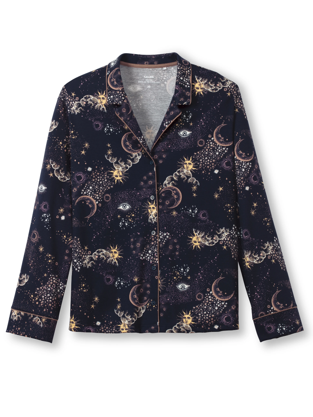 CALIDA FAVOURITES UNIVERSE T-shirt à manches longues, boutonné de bout en bout