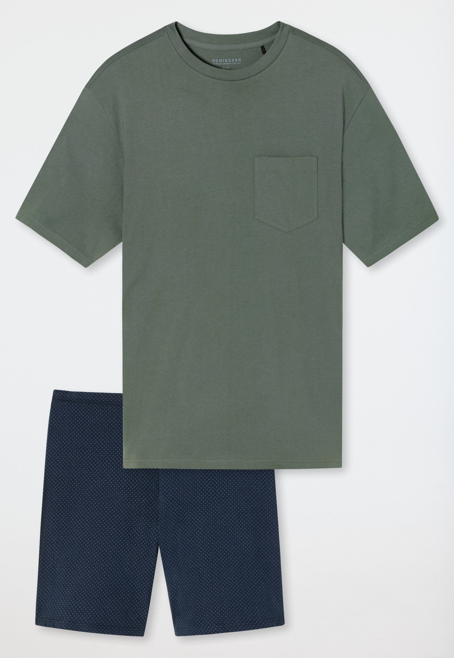Pyjama court poche poitrine ronds jade - Essentials Nightwear