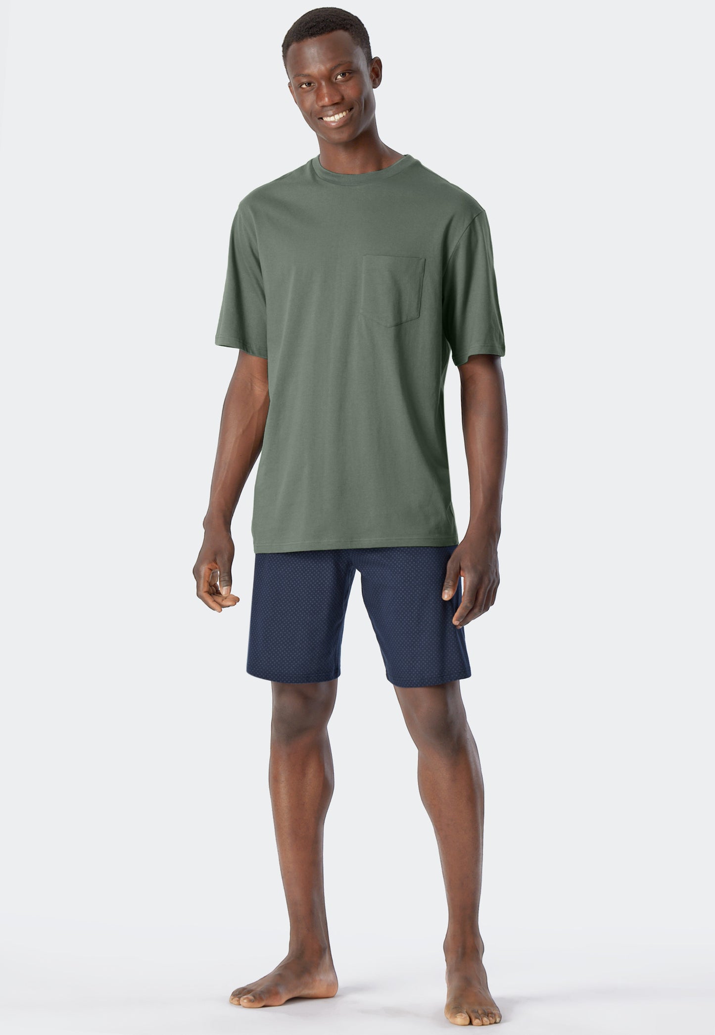 Pyjama court poche poitrine ronds jade - Essentials Nightwear