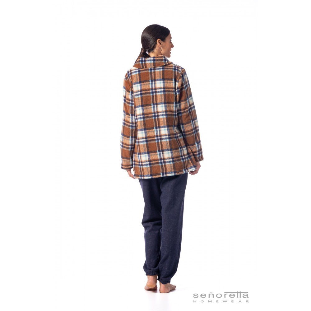 Veste zippée à carreaux