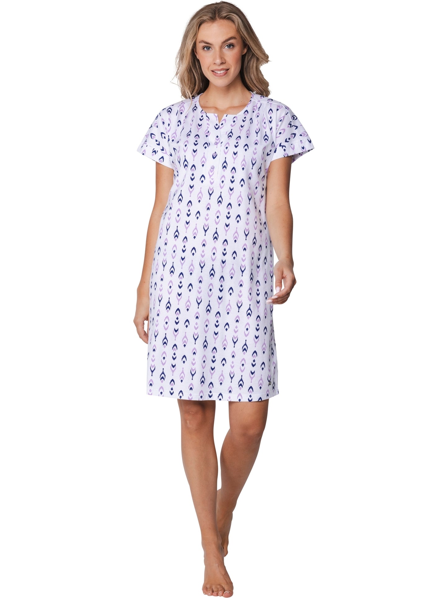 Camisola de noite Zetex com botões (100 cm)