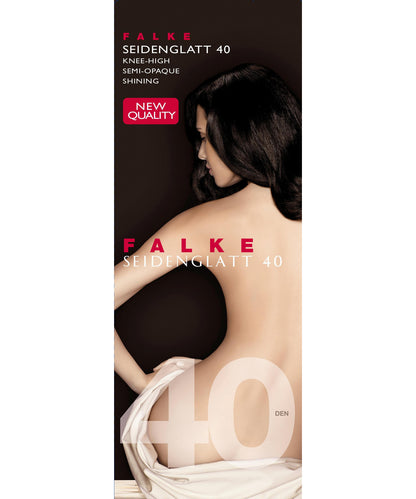 41744-4169 FALKE Seidenglatt 40 DEN Women Knee-high socks semi-opaque & slightly shiny Colour: powder