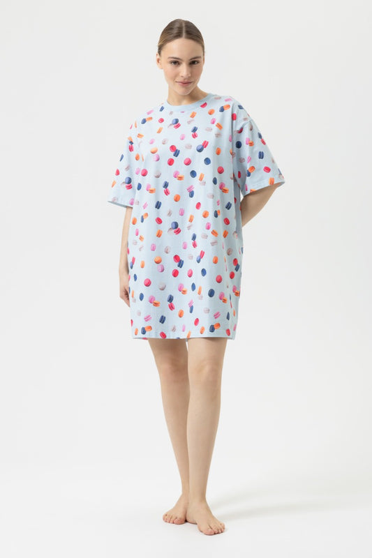 mey Short-sleeved nightshirt Serie Flying Macarons