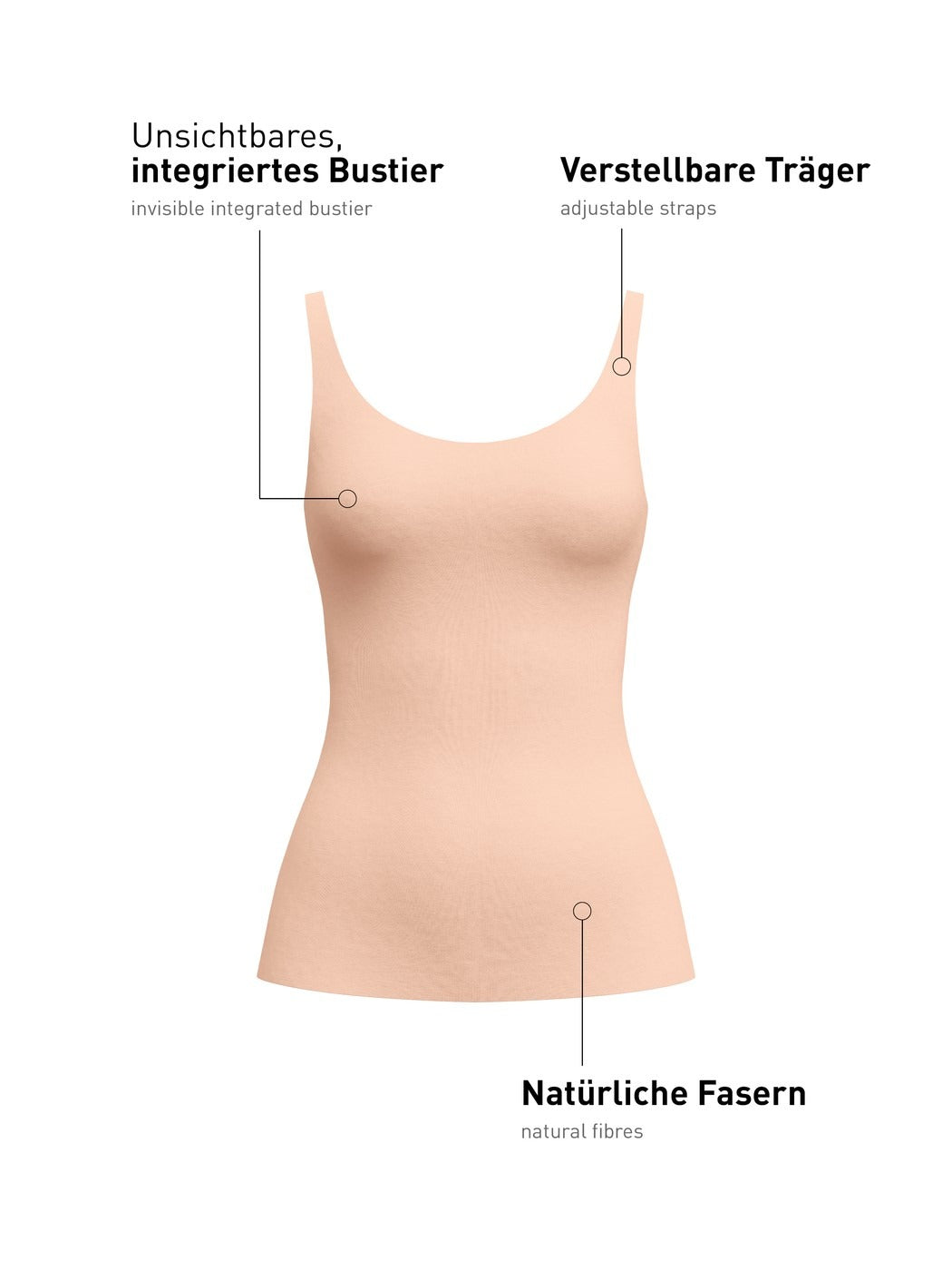 Calida Natural Skin Tank top with bustier