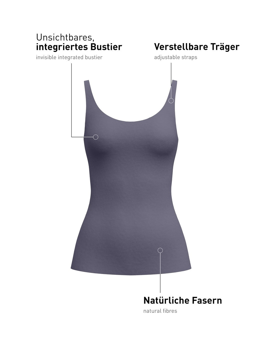Calida Natural Skin Tank top with bustier