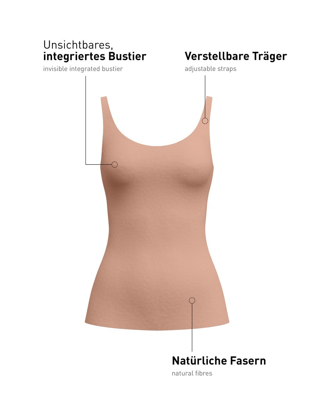 Calida Natural Skin Tank top with bustier