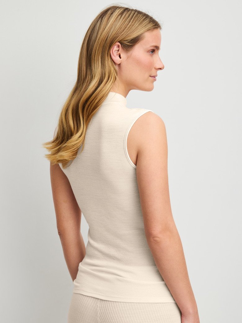 Débardeur Calida à col roulé en laine et soie Série Silky Wool Glam